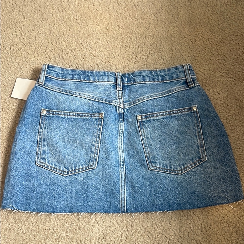 Zara Blue and Gold Wrap Mini Skirt Casual - Picture 2 of 2